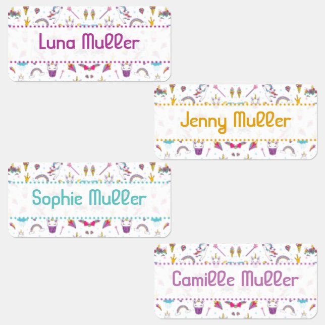 Labels Clothing for children Theme Licorne (Group)