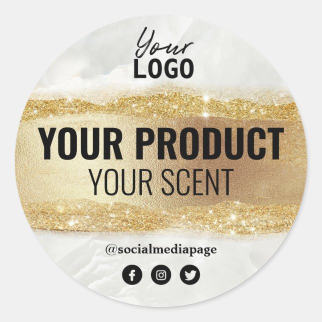 Labels For Luxury Beauty And Spa Marble Gold (Front)