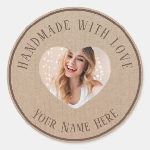 Labels handmade with love custom name photo