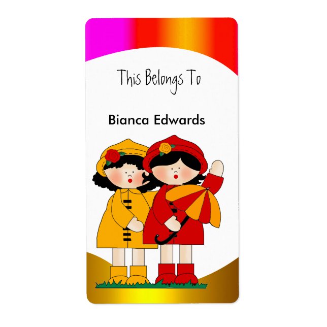 Labels Teens Kids Girls Book Plate (Front)