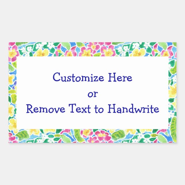 Labels to Customise, Pretty Primroses Pattern (Front)