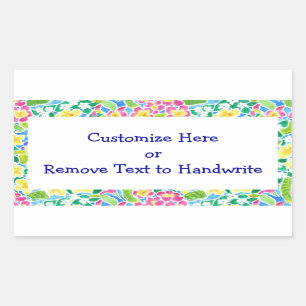 Labels to Customise, Pretty Primroses Pattern