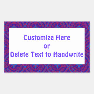 Labels to Customize, Chic Purple and Blue Pattern