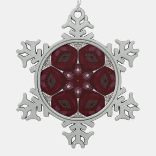 Labia Fluer Prem Mandal Snowflake Pewter Christmas Ornament