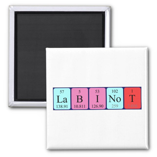 Labinot periodic table name magnet (Front)