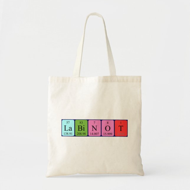 Labinot periodic table name tote bag (Front)
