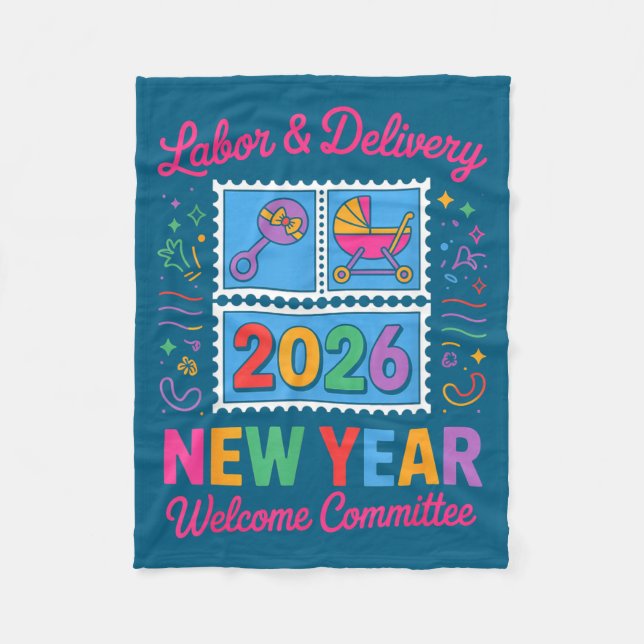Labor &amp; Delivery 2026 New Year Welcome Committ Fleece Blanket (Front)