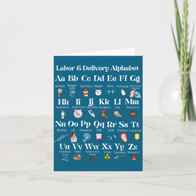 Labor And Delivery Alphabet Nurse New Nurse Gradua Card (Front)