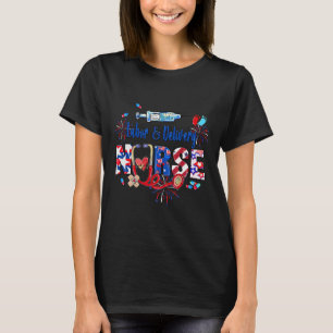 Labor And Delivery Nurse American Flag Patriotic 4 T-Shirt