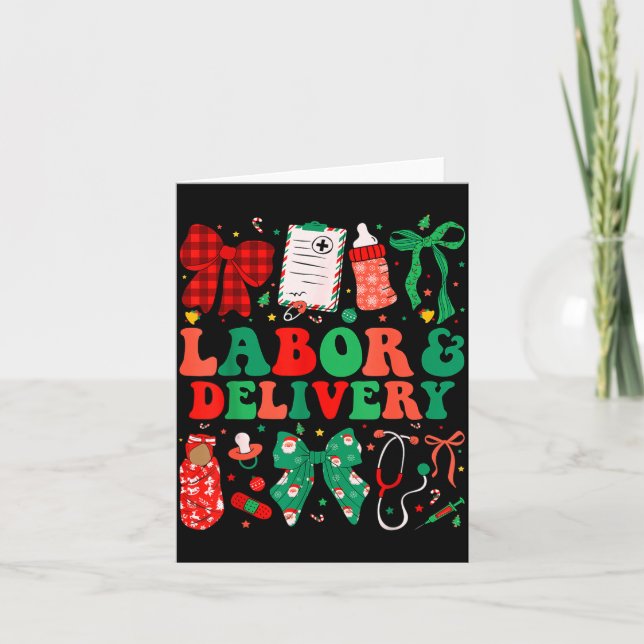 Labor And Delivery Nurse Christmas L&amp;d Nursing Card (Front)