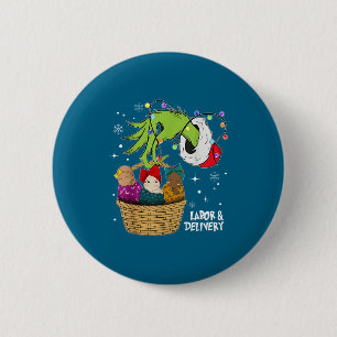 Labor And Delivery Nurse Christmas Lights Snowflak 6 Cm Round Badge