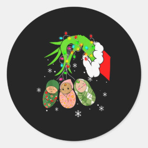 Labor And Delivery Nurse Christmas Lights Snowflak Classic Round Sticker