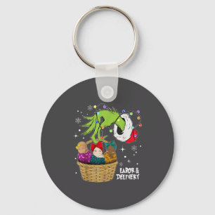 Labor And Delivery Nurse Christmas Lights Snowflak Key Ring