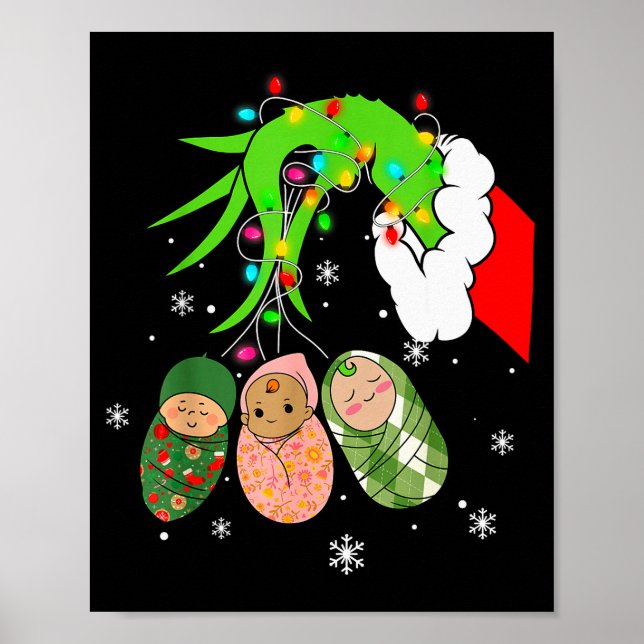 Labor And Delivery Nurse Christmas Lights Snowflak Poster (Front)