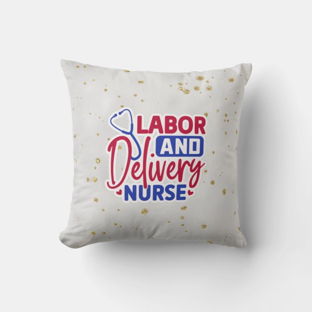 Labor and Delivery Nurse | Gray | Sparkle Cushion (Front)
