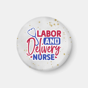 Labor and Delivery Nurse   Gray   Sparkle Magnet