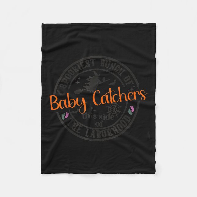 Labor And Delivery Nurse Halloween Witch Hostal Pa Fleece Blanket (Front)