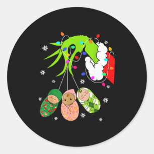 Labor And Delivery Nurse Merry Christmas Xmas Ligh Classic Round Sticker