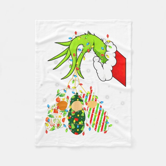 Labor And Delivery Nurse Merry Christmas Xmas Ligh Fleece Blanket (Front)