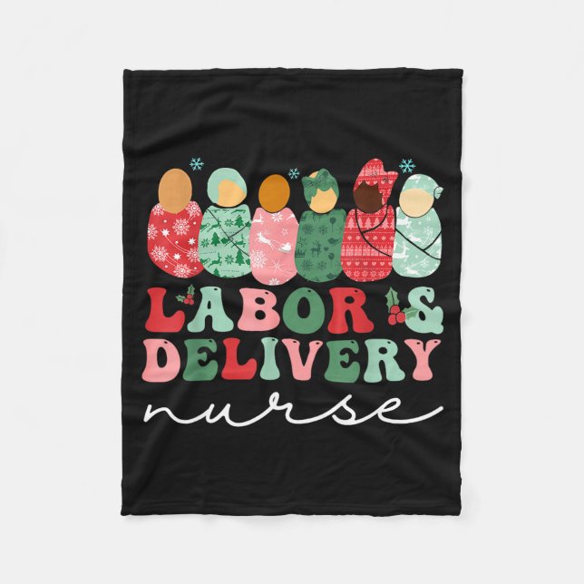 Labor And Delivery Nurse Shirt L&amp;d Nurse Chris Fleece Blanket (Front)