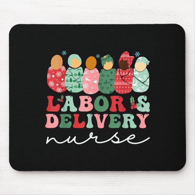 Labor And Delivery Nurse Shirt L&amp;d Nurse Chris Mouse Mat (Front)