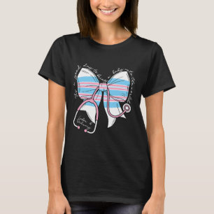 Labor And Delivery Nurse Stethoscope Coquette Bow  T-Shirt