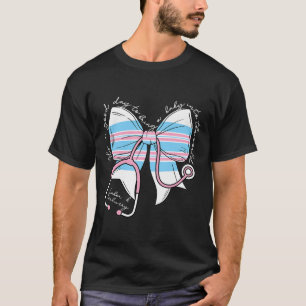 Labor And Delivery Nurse Stethoscope Coquette Bow  T-Shirt