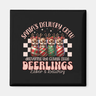 Labor And Delivery Reindeer Swaddle Christmas L&am Magnet