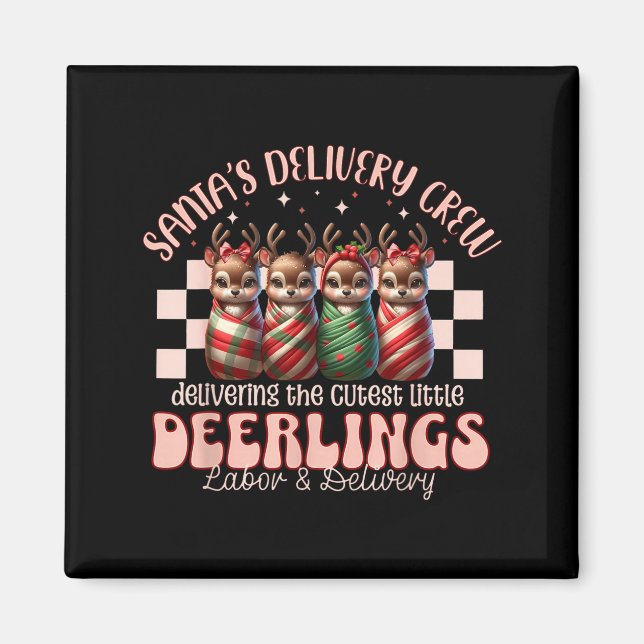 Labor And Delivery Reindeer Swaddle Christmas L&am Magnet (Front)
