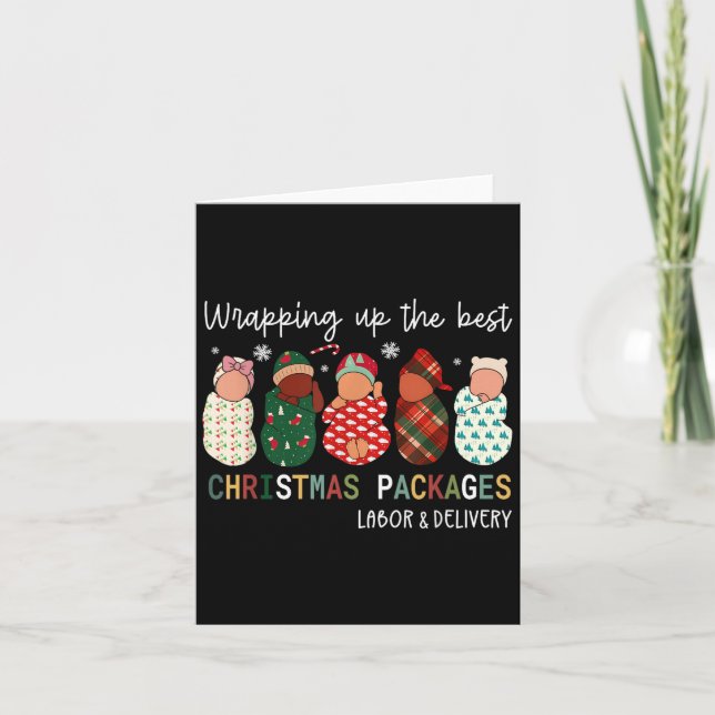 Labor And Delivery Xmas, Professional Baby Wrapper Card (Front)