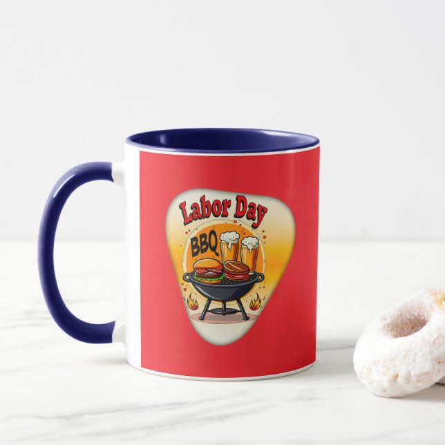 Labor Day BBQ Party Design – Grill and Burger Holi Mug (With Donut)