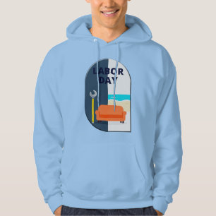 Labor Day Minimal Worker Relax Design Hoodie