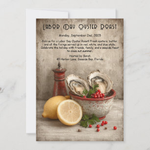 Labor Day Oyster Roast Invitation  Patriotic Coast
