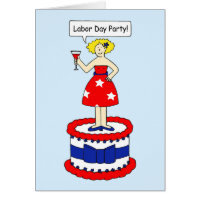 Labor Day Party Invitation Patriotic Lady