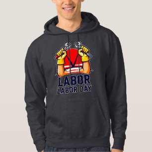 Labor Day Strong Worker Pride Illustration Hoodie