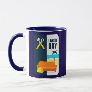Labor Day Work and Relax Illustration Shirt Mug