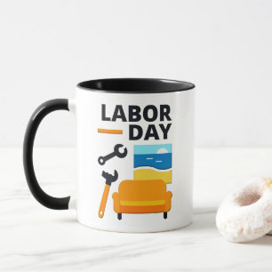 Labor Day Work Hard Relax Design with Tools Mug