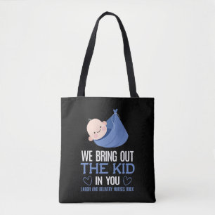 Labor Delivery Nurse Cute Doula Midwife Baby Tote Bag