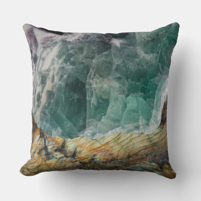 Laboradorite Fluoride Crystal Cushion (Front)