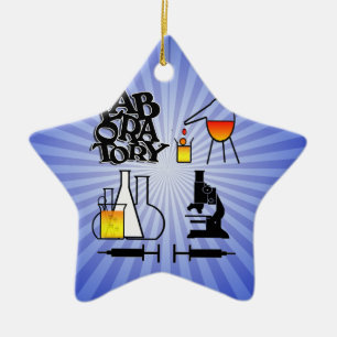 LABORATORY 4 SQUARE LOGO CERAMIC TREE DECORATION