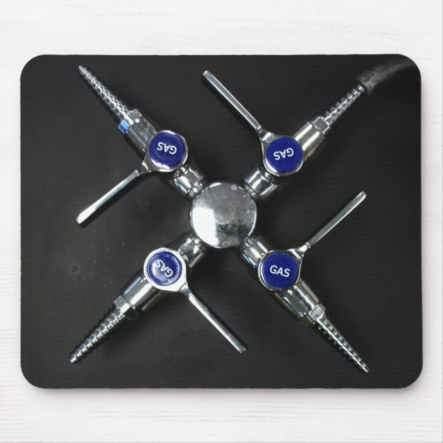 Laboratory Gas Valves on Lab Bench Mouse Mat (Front)