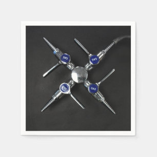 Laboratory Gas Valves on Lab Bench Napkin