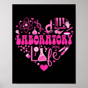 Laboratory Heart Valentine Lab Technologist Scienc Poster
