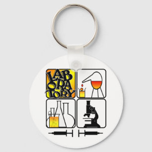 LABORATORY LOGO 4 SQUARE - LAB ICONS KEY RING