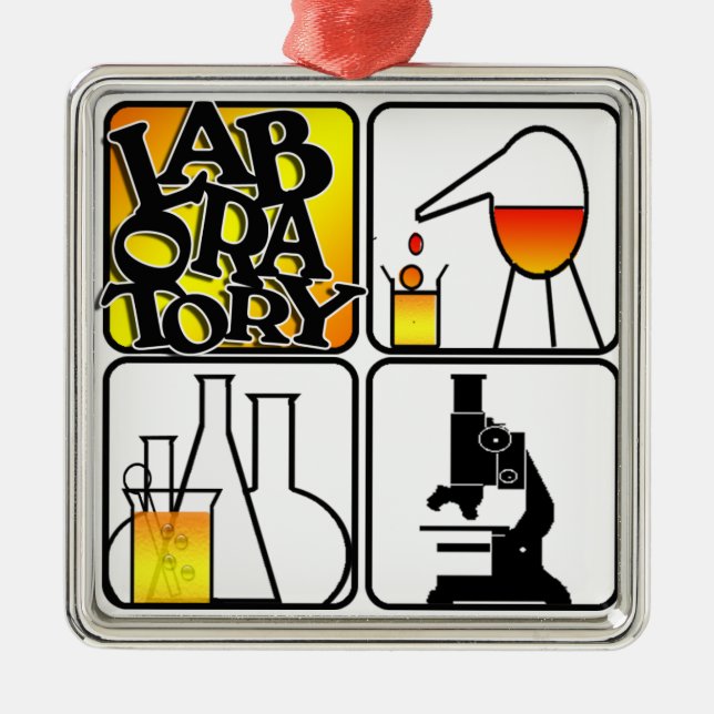 LABORATORY LOGO ORNAMENT FOUR SQUARES BEAKERS (Front)