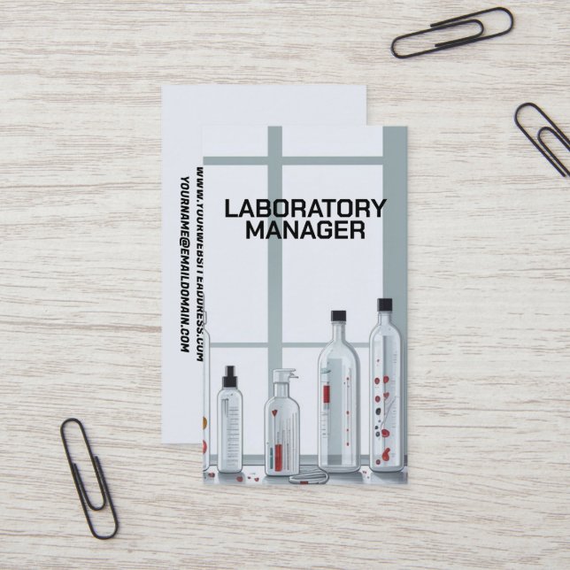 Laboratory Manager Lab Business Card (Front/Back In Situ)