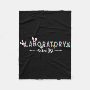Laboratory Scientist Easter Lab Tech Bunny  Fleece Blanket