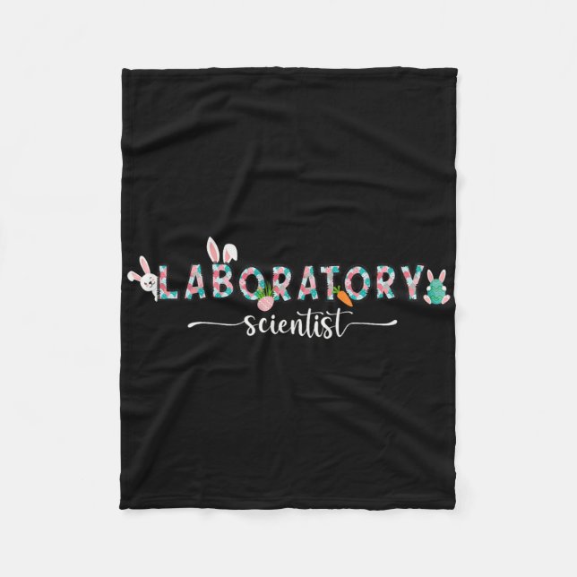 Laboratory Scientist Easter Lab Tech Bunny  Fleece Blanket (Front)