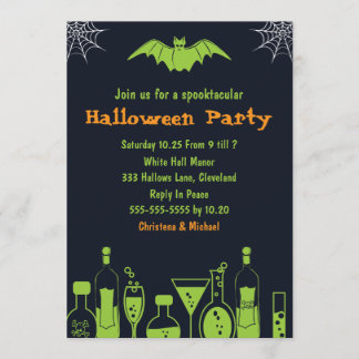 Laboratory Spooktacular Halloween Invitations