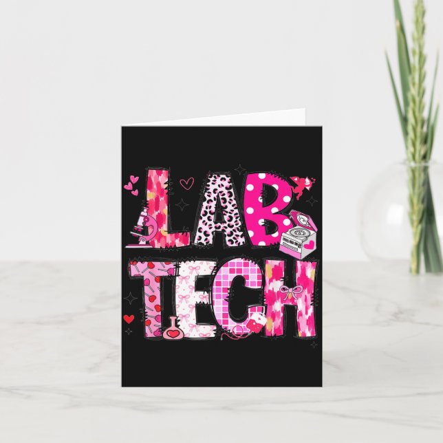 Laboratory Tech Valentines Day Medical Lab Tech La Card (Front)